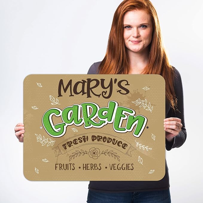 Custom Garden Signs, Personalized Sign for Garden, for Mother's Day, Mom, Or Girlfriend Sign, 18x24 Inches, Rust Free .063 Aluminum, Fade Resistant, Made in USA by Sigo Signs