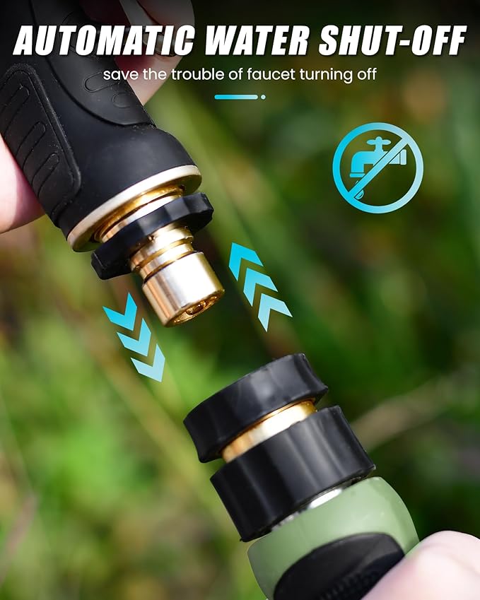 RAINPOINT Garden Hose Nozzle, 9 Spray Patterns Hose Sprayer Nozzle, Heavy Duty Metal Water Hose Nozzle, Adjustable Hand Sprayer, Watering Plants and Lawn, Pet Showering, Blue