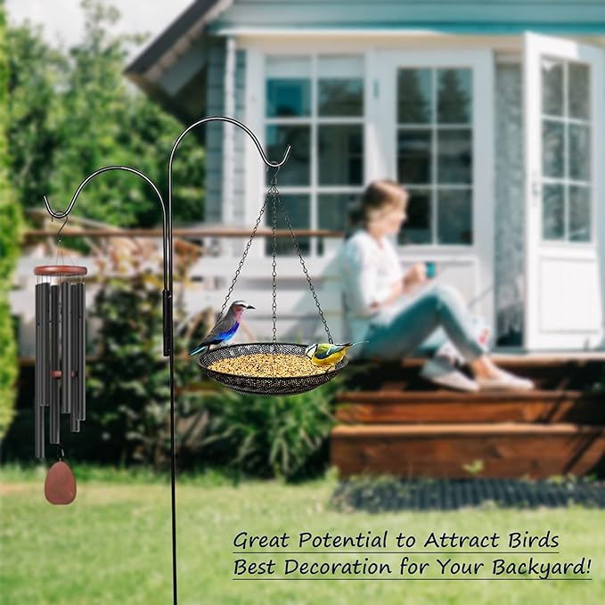 Premium Hanging Bird Feeder Tray(2 Set),Size 11.8” Large Platform Bird Feeder Metal Mesh Tray,Wild Bird Feeder for Outside Hanging Seed Platform,Combinable Style to Double Layer