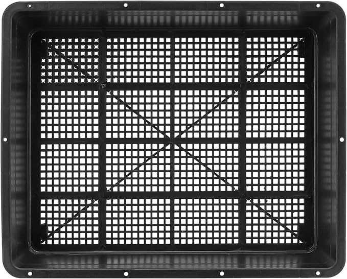 KEILEOHO 12 Pack Plastic Mesh Trays, Black Seed Sprouting Trays, Mesh Bottom Microgreens Growing Tray, Nursery Tray for Plant Seed Germination Propagation Growing, Wheat Grass Sprouting, 15 x 12 Inch