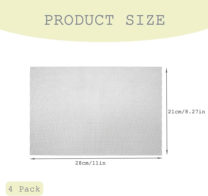 4 Pcs Seed Sprouting Mesh, 11 * 8.28 Inches Silicone Seed Sprouting Tray Mesh Mat, Hydroponic Growing Mats for Microgreens Growing Kit