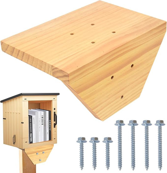 Little Library Mount – Outdoor Library Box Bracket, Mounts to Any Wood Post with Screws, No Finishing or Painting Required, for Library Box, Mailbox, Birdhouse, Squirrel Feeder, Bee & Butterfly House