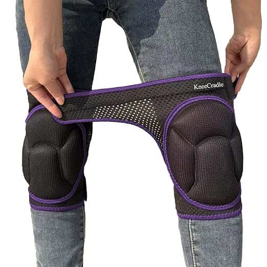 Women Knee Pads for Gardening, Knee Pad for Men Floor Work, Flooring Worker, Safety Knee Protectors for Scrubbing Floors, Lightweight Knee Cap Protection Pads for Carpenters, Retailers, Purple S