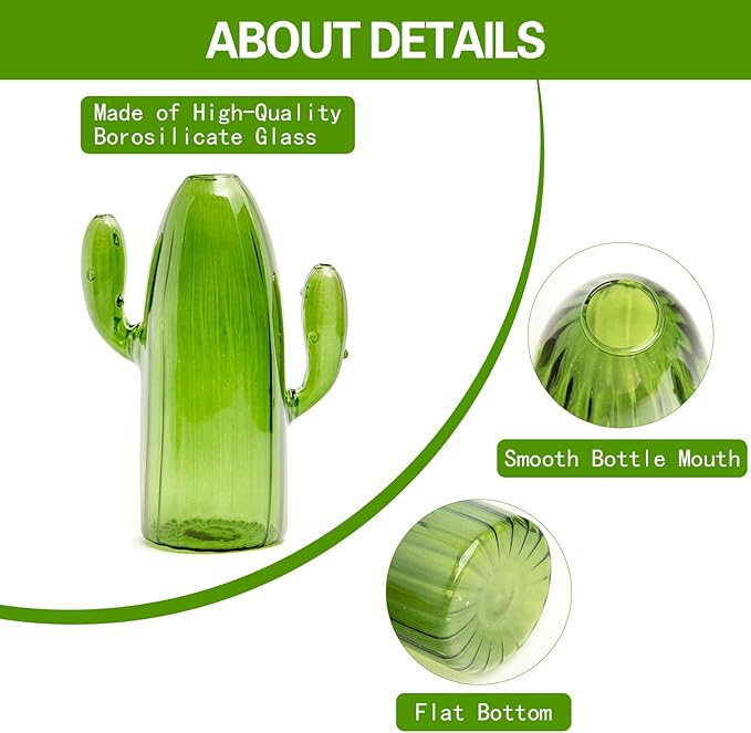 XXXFLOWER Cactus Plant Propagation Station Terrarium Jars for Plant Cuttings Air Plant Holders Unique Glass Flower Vase for Hydroponics Plants for Plant Lovers Home Garden Decor