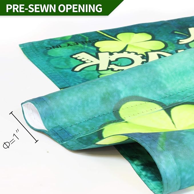 Anley Double Sided Premium Garden Flag, Happy St. Patrick's Day Green Hat with Clover Decorative Garden Flags for Home Decor - Weather Resistant & Double Stitched Yard Flags - 18 x 12.5 Inch