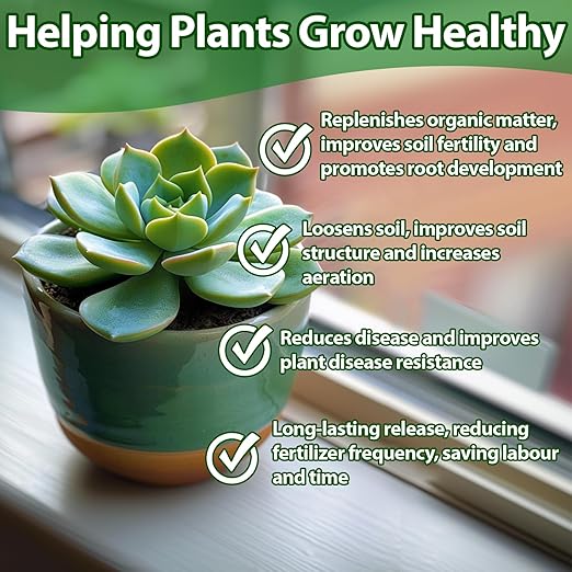 11.28 OZ Slow Release Fertilizer - Organic Plant Food All Purpose Plant Fertilizer for Succulents Cactus Orchid Bonsai and All Other Outdoor & Indoor Garden