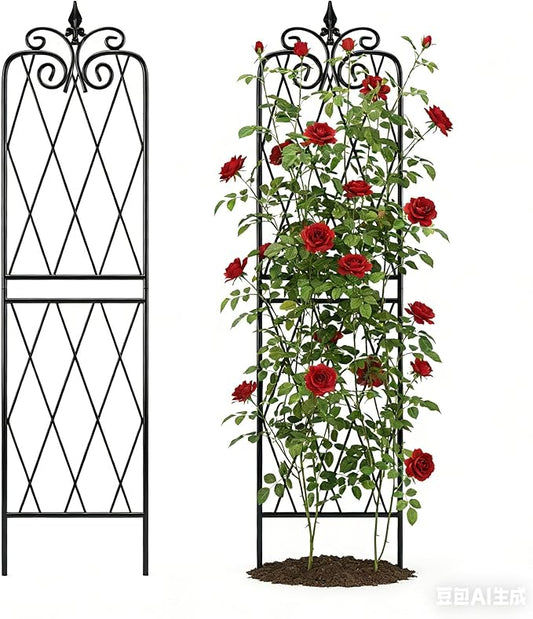 2 Pack 71" H x15 W Trellis,Black Garden Trellis for Climbing Plants Outdoor Metal Frame Sturdy Trellis for Rose