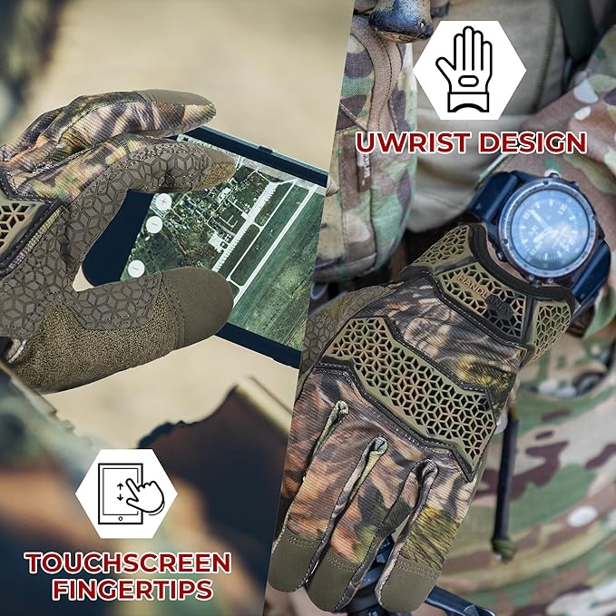 HANDLANDY Work Gloves for Men & Women, Utility Mechanic Working Gloves Touch Screen, Flexible Gardening Gloves for Yard