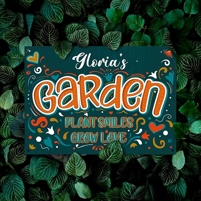 Custom Garden Signs, Personalized Sign For Garden, Mom, Her Or Girlfriend Sign, 12x18 Inches, Rust Free .063 Aluminum, Fade Resistant, Made in USA by Sigo Signs