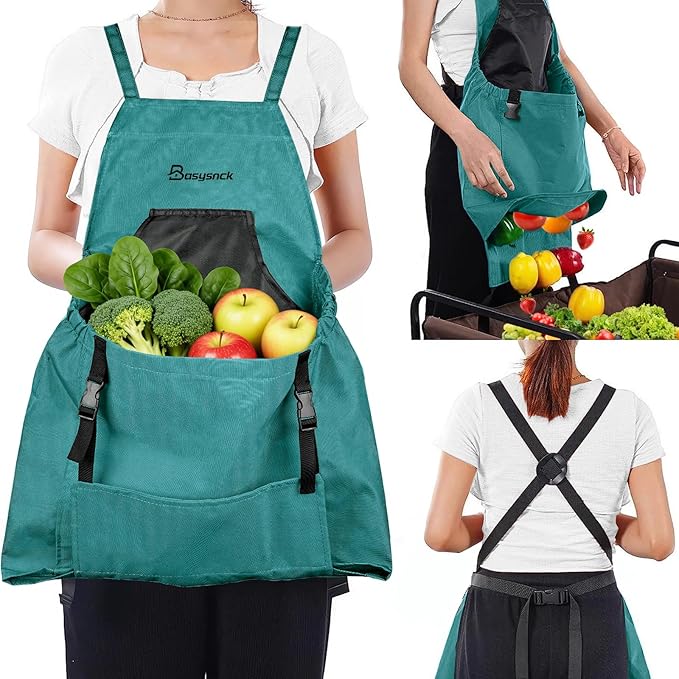 Gardening Apron, Garden Apron with Pockets for Women and Men, Farm Apron for Harvesting Picking Weeding
