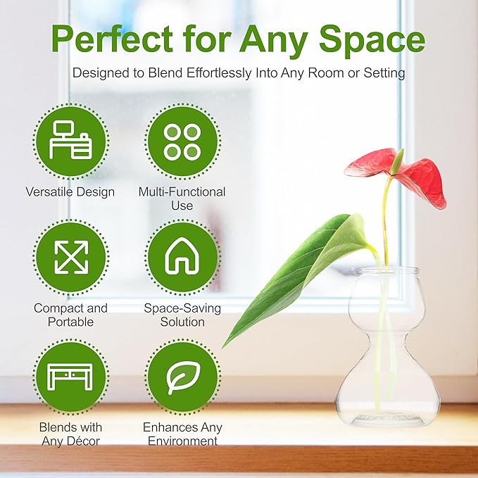 Garden Guru Plant Propagation Stations - Clear Glass Bud Vases Set of 2 - Mini Vases for Wedding Centerpieces, Cafe Décor, Tea Shop Displays - Small Hydroponic & Flower Vase
