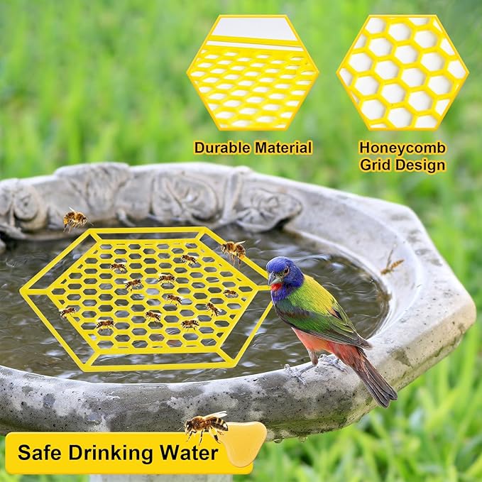 4 Pack Floating Bee Island, 7.1 Inch Bee Watering Station, Bee Bath Bee Drinking Station Bee Waterer and Butterfly Water Stations Butterfly Feeders for Outdoors Thirsty Pollinators Feeding