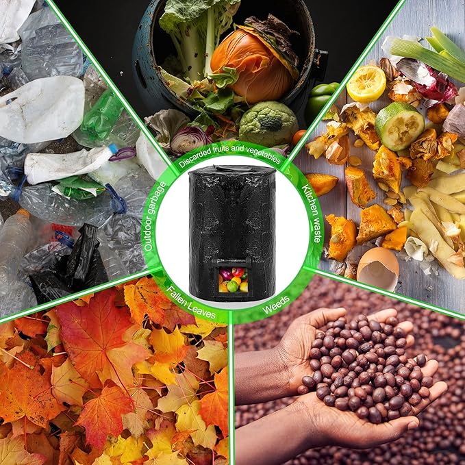 Berlune 4 Pack 72 Gallons Reusable Yard Waste Bag Garden Lawn Leaf Collector Bag Large Heavy Duty Collapsible Compost Bin with Lid and Handles for Outdoor Debris Leaves Grass Clippings