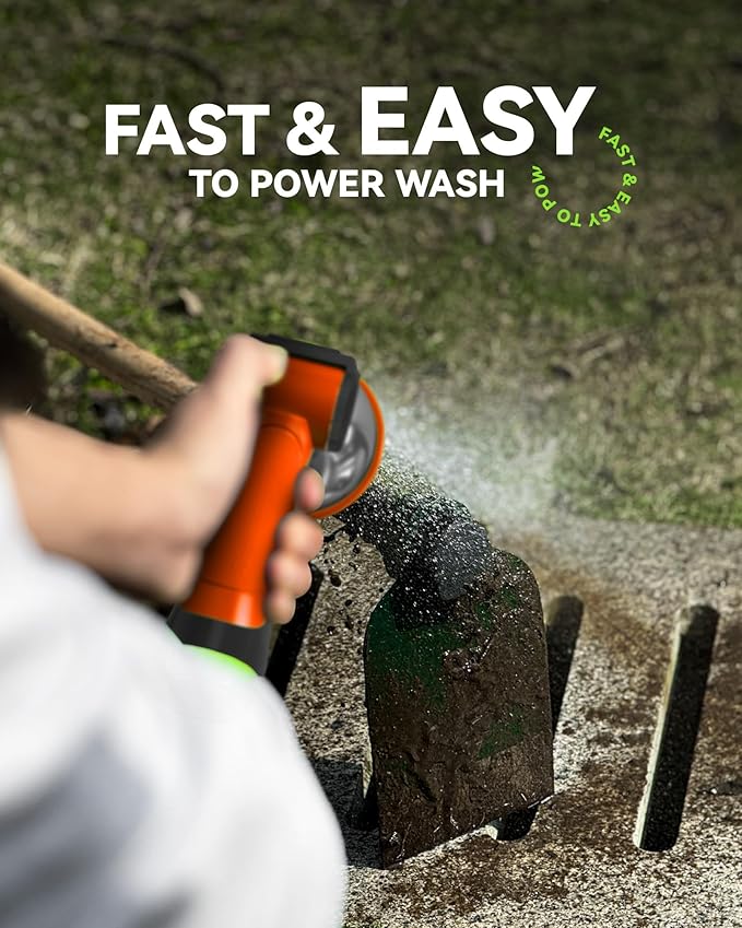 RAINPOINT Spray Nozzles for Garden Hose - 10 Spray Patterns Garden Hose Nozzle with Adjustable Flow Control for Watering Plants, Washing Cars,Washing Pets, Thumb Control (Orange)
