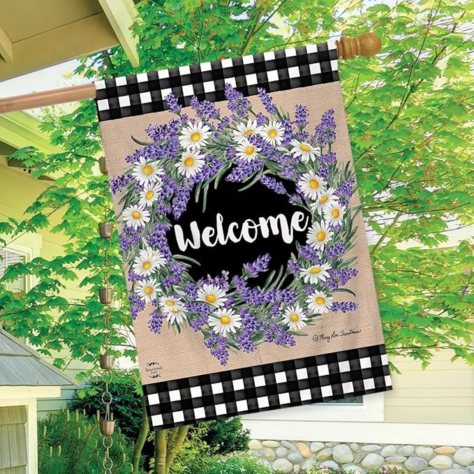 Briarwood Lane Lavender and Daisies Spring House Flag