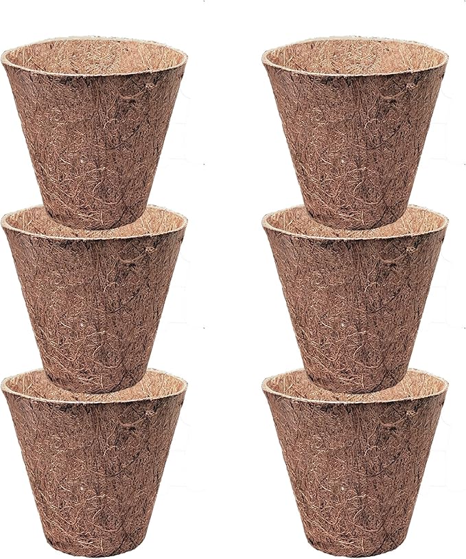 Deepthi 3-Inch Coco Coir Nursery Pots – Pack of 6 Biodegradable Seed Starter Cups – Organic Coir Peat Pots for Seedlings, Herbs, Indoor/Outdoor Gardening – Eco-Friendly Planting Pots
