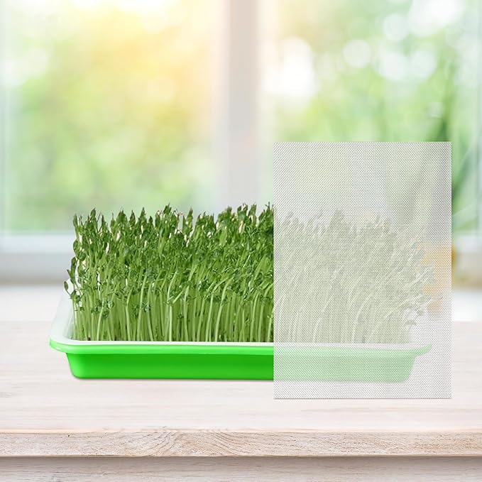 Ecmln 4 pcs Seed Sprouting Tray Mesh Mat,Seed Sprouter, Vegetable Microgreens Planting Mats 8.2" x 11.8". Fit for Plant Germination Tray,Trays NOT Included (8.2" x 11.8")