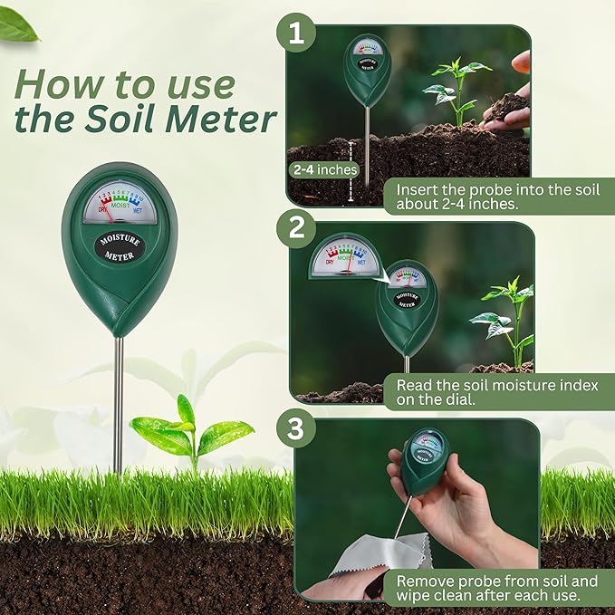 Soil Moisture Meter for Indoor Plants, Accurate Plant Soil Moisture Meter with Precision Sensors, Easy to Use, Compact and Ergonomic Design, The Ultimate Water Measurer for Plants