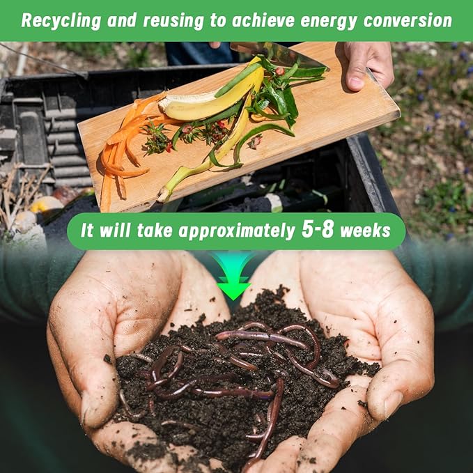 2 Pack Inground Worm Composting Bin, Metal Compost Bin for Recycling Kitchen Food Waste, Outdoor Worm Compost Bin with Holes and Lid Use in Outdoor Garden Vegetable Patch Backyard