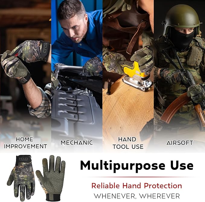 HANDLANDY Work Gloves for Men & Women, Utility Mechanic Working Gloves Touch Screen, Flexible Gardening Gloves for Yard