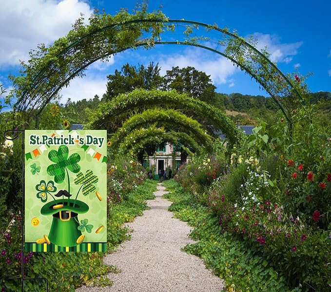 St Patrick's Day Garden Flag,Shamrock St Patricks Flag 12.5 x 18 Inch Clover for Garden and Home Decorations