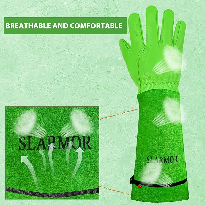 Long Gardening-Gloves Women/Men-Thorn proof Rose Pruning Heavy Duty Gauntlet, Best Garden Gifts for Gardener-XS