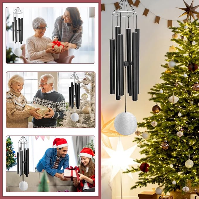 ASTARIN 36in Memorial Wind Chimes, Christmas Wind Chimes for Outdoors,Soothing Tone for Garden Hanging Decor Sympathy Gifts