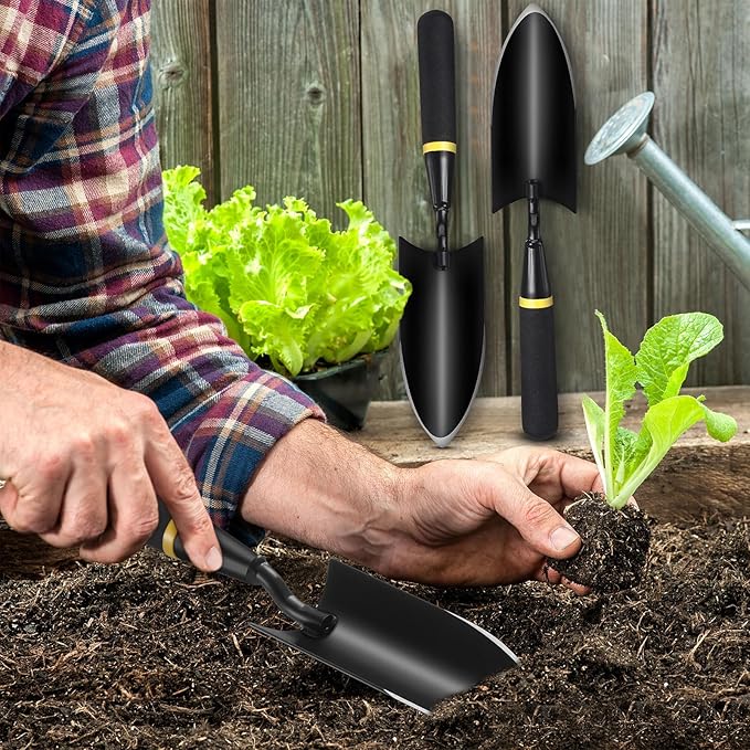 8 Pcs Garden Trowel Heavy Duty Garden Hand Shovel Tool Carbon Steel Trowel for Camping Digging Metal Hand Shovel Spade with Resin Handle for Lawn Yard Farm Home Shop Planting (2.56 Inch)