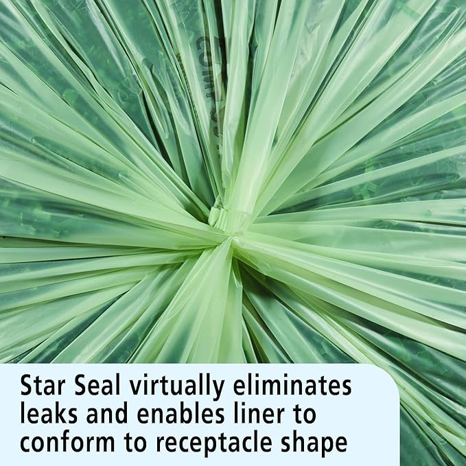Stout by Envision Ecosafe-6400 Bags, 13 Gal, 0.85 Mil, 24" X 30", Green, 45/box