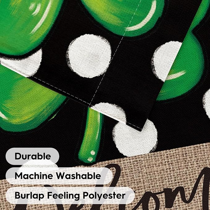 AVOIN colorlife Welcome Lucky Clover St Patricks Day Garden Flag Double Sided, Polka Dot Shamrock Yard Outdoor Flag 12x18 Inch