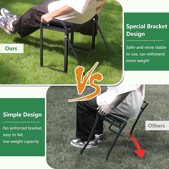 seasky Foldable Garden Kneeler and Seat, Anti-Tipping Gardening Bench Widened Thick Soft Kneeling Pad, Heavy Duty Gardening Stool with Tool Bag,Gardening Gift for Women