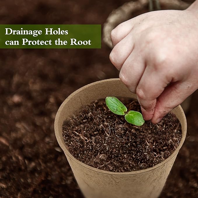 80 Pieces Peat Pots Seed Starters 4 Inch Peat Pots Round Biodegradable Seed Starting Pot with 80 Plant Labels, Planter Nursery Pot with Drainage Holes for Vegetable Seeds