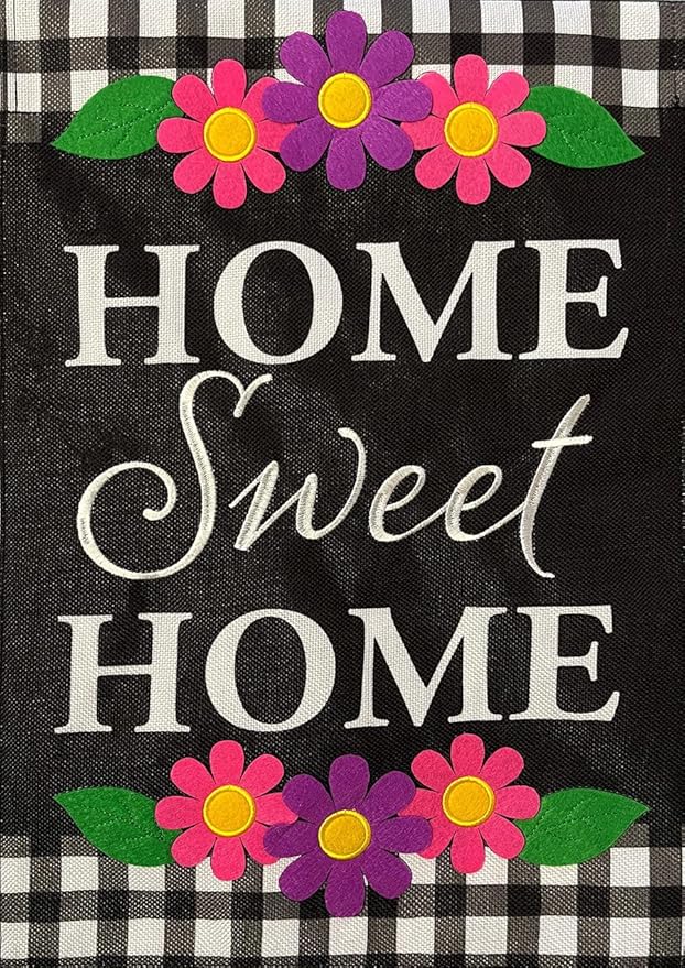 Home Sweet Home Flowers Everyday Burlap House Flag 40" x 28" Briarwood Lane