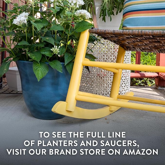 Classic Home and Garden Honeysuckle Resin Planters - Lightweight Indoor & Outdoor Plant Pots - UV-Resistant Plastic Flower Pots - Pot Planters for Flowers & Herbs (13" Vanilla White)