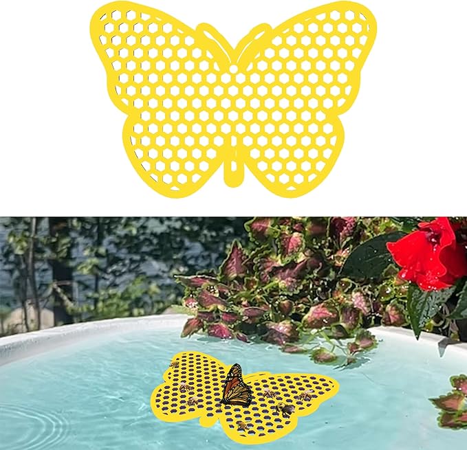 Bee Watering Station, Butterfly Watering Station, Garden Decor - Butterfly - Yellow - 1 Pc