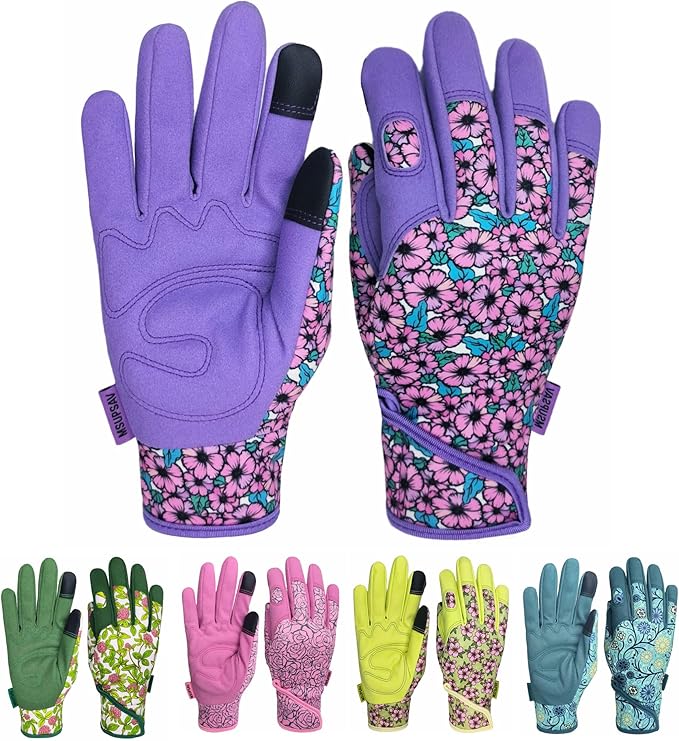 Thorn Proof&Puncture Resistant Gardening Gloves with Grip,Garden Glove for Women, Leather Yard Work Gifts