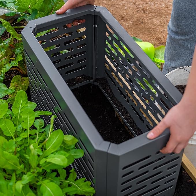 Metal In-Ground Worm Composter, in-Bed Composting Bins for Raised Garden Beds, Outdoor Compost System
