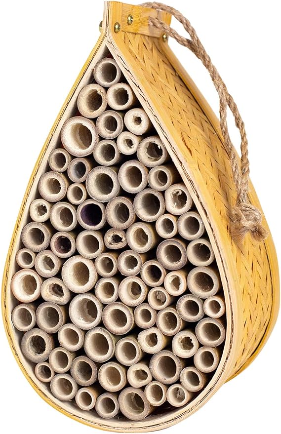 SunVara Wild Pollinator Mason Bee Habitat | Garden Bee House | Hanging Bee House Pack 2
