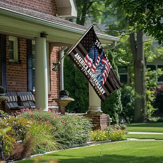 250 Years America Garden Flag, 3x5Ft 250th Anniversary USA Patriotic Outdoor Flags, 1776-2026 Commemorative Double Sided 3-Ply Banner Decorations Gift for Family Friends