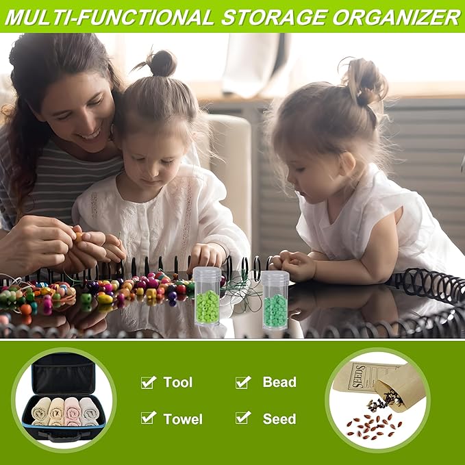 114 Slots Seed Storage Organizer Box with 20 Envelopes, Large Capacity Seed Storage Container with Zipper Bag, Label Stickers, Tweezers, Funnel, Garden Seeds Saver Kit for Vegetable, Flower