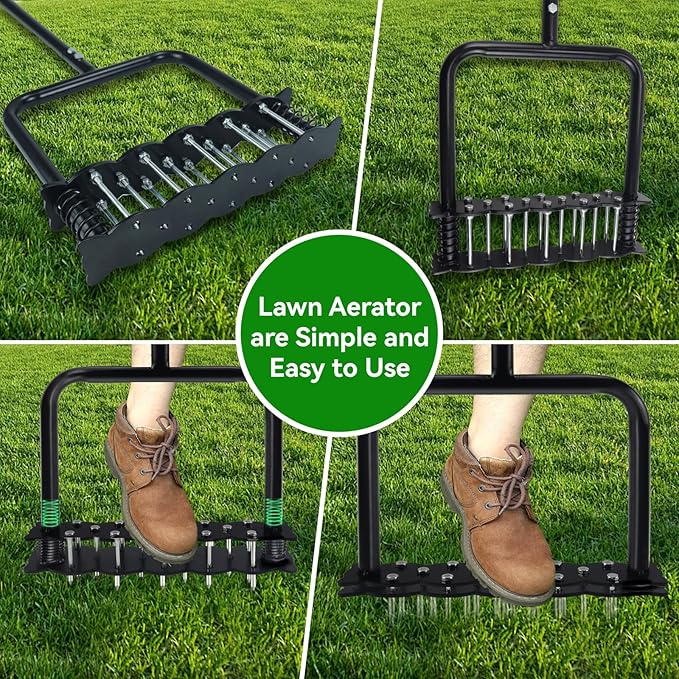 Lawn Aerator, Aerator Lawn Tool for Manual Weeding, Pre-Assembled Aerator Tool for Patio Lawns and Gardens, Lawns Improvement and Yard Care, Garden Tools