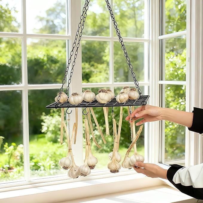 Herb Drying Rack - Hanging Mesh Dryer for Garlic, Onion, Herbs, and Plants - Space-Saving Design (14.5x28 inches) - Perfect for Kitchen and Garden Use - Easy to Clean and Store