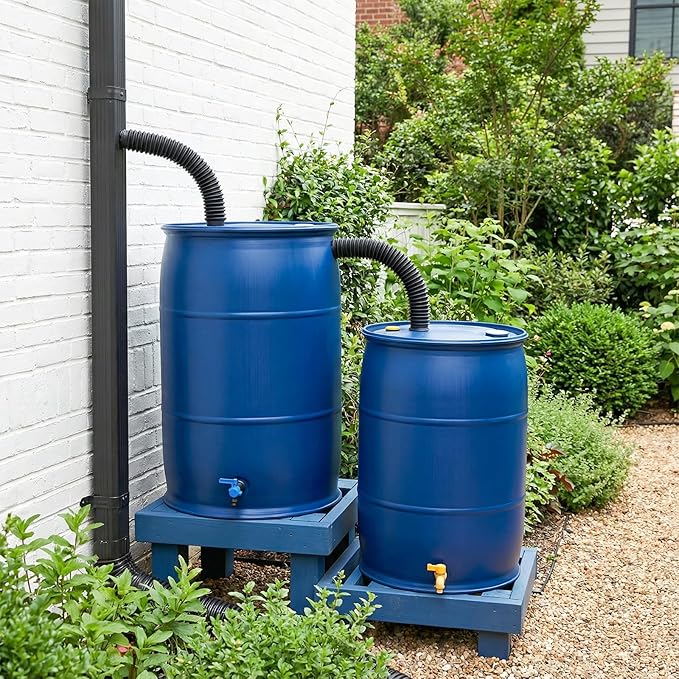 Rain Barrel Hose Connector Kit 1.25"Dia Downspout Diverter Kit Linking Rainwater Overflow Barrels to Store More Rainwater for Outdoor Home Garden(4Pcs, Each8.6"-31"Long)