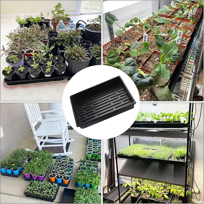 14 Pack Seed Starter Trays 15.3 x 11.4 inches Microgreens Growing Trays with Bottom for Germination, Hydroponic & Sprouting Plant Trays for Garden, Wheatgrass