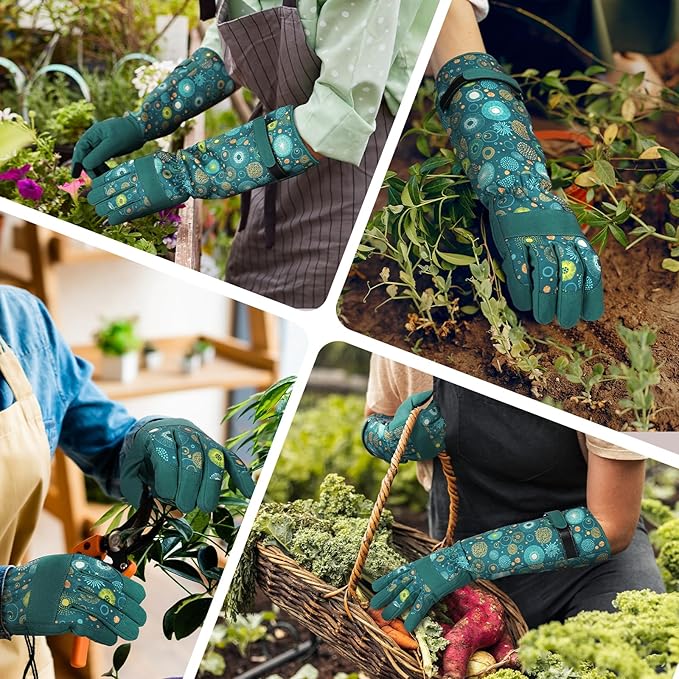 Gardening Gloves for Women Long Sleeve Garden Gloves Ladies Light Protective Gloves for Yard & Outdoor Work