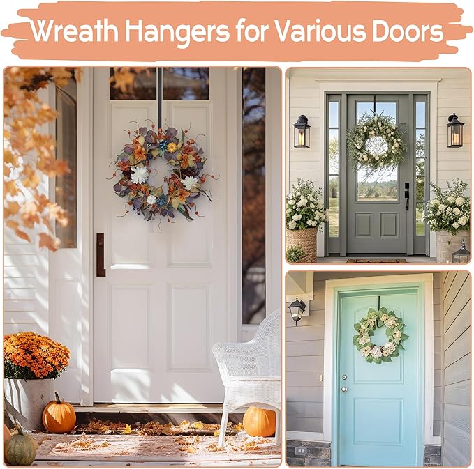 Large Plant Hangers Outdoor, Garden Fence Hook, Over Door Wreath Hanger, Metal Plant Hooks for Hanging Planters, Flower Baskets or Pots, Bird Feeders, Festival Decorations (SSF4)
