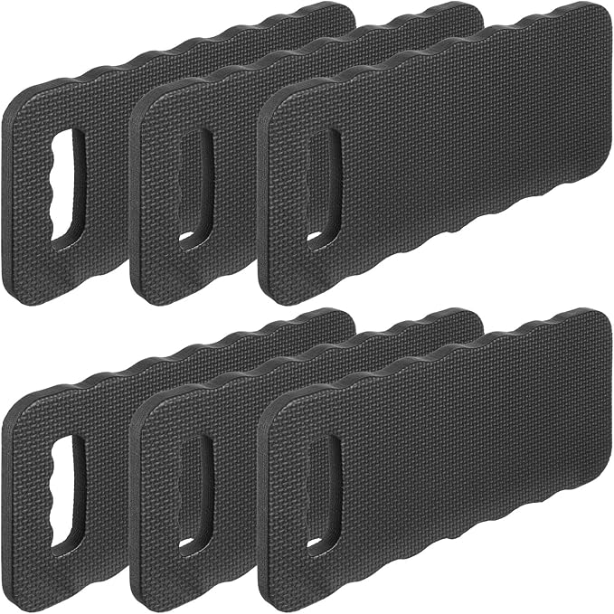6 PCS Gardening Kneeling Pad, Thick Knee Mat Waterproof Foam Knee Pads Kneeler Mat for Long Gardening Hours,Cleaning, Yoga, Praying, Exercise 16'' x7''x 1'' Black