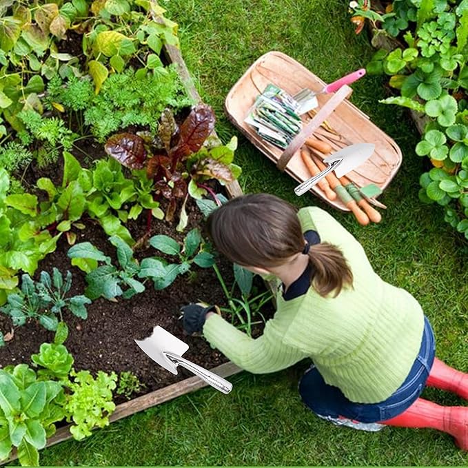 Super Strong Garden Trowel Hand Shovel Stainless Steel Rust Resistant Ergonomic Grip Perfect Tool for Gardening, Weeding, Transplanting and Digging in Garden Beds