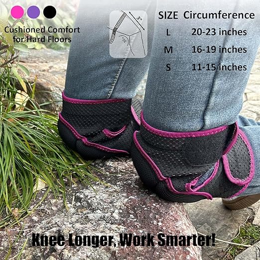 Working Knee Pads for Women, Mens Knee Protector for Cleaning, Flooring, Crawling Work, Safety Knee Pads for Gardening, Weeding, Carpeting– Breathable & Elastic Kneeling Pad for Concrete Tile Floor, Pink S