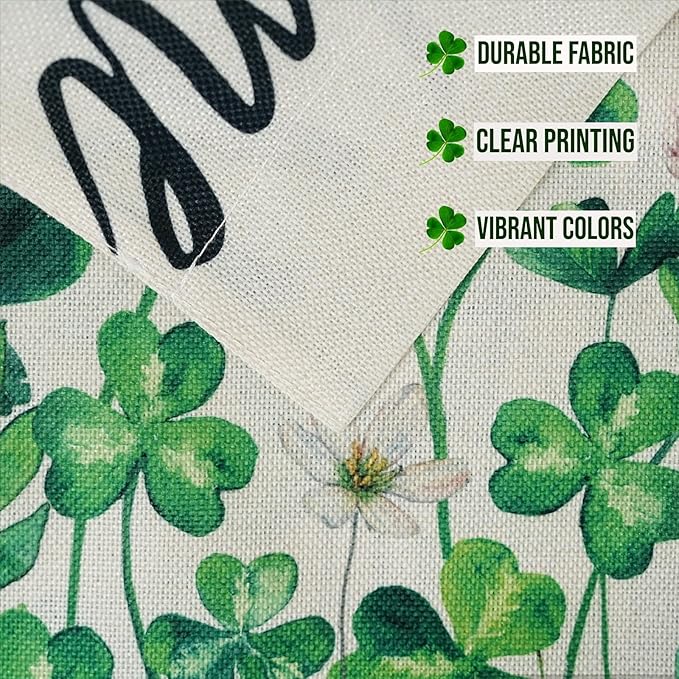 GEEORY St Patricks Day Shamrocks Garden Flag 12 x 18 Inch, Floral Clover Double Sided Decorative Flag For Outside Yard Lawn Outdoor Decoration
